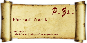 Páricsi Zsolt névjegykártya