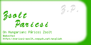 zsolt paricsi business card